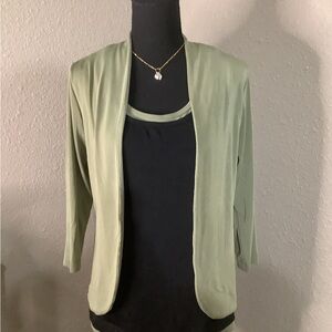 CHICOS Two‎ Piece Set - Open Front Cardigan with Matching Camisole